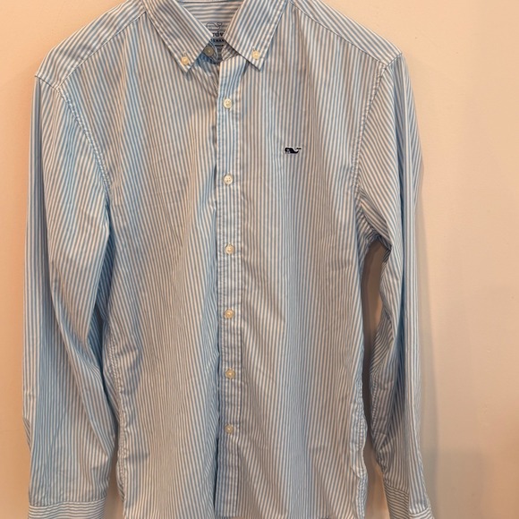 Vineyard Vines Other - Vineyard Vines Performance Whale Shirt Men Small Blue Stripe Classic Fit Stretch